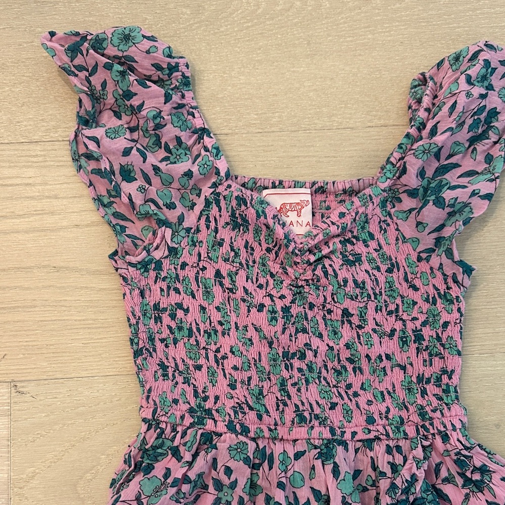Banjanan Pink and Green Leafy Dress - Picture 2 of 5